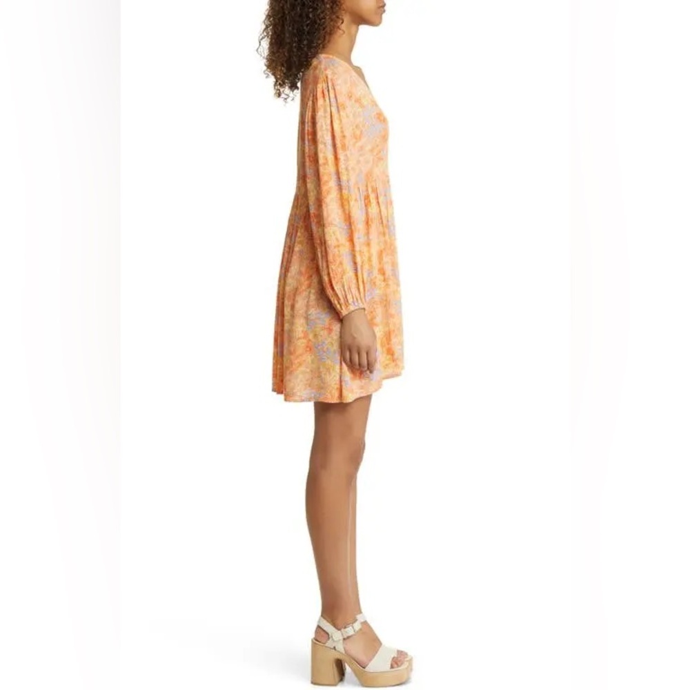 NWT Billabong Secret Wish Floral Long Sleeve Babydoll Dress - Picture 5 of 11